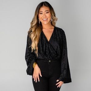 buddy love ariana kimono sleeve bodysuit sable black feline CG4483